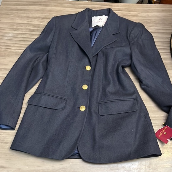 ETIENNE AIGNER WOOL NAVY BLUE BLAZER 6 - Picture 3 of 16